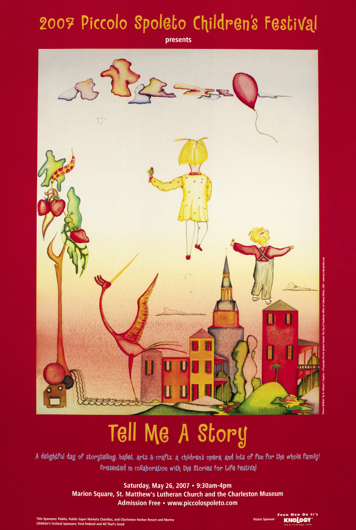 Hagerty’s work has graced Piccolo Spoleto posters five times over, including the 1990 triptych titled Hurricane Hugo, as well as a poster for the Sophia Institute’s Mosaics of Mary event in 2003.