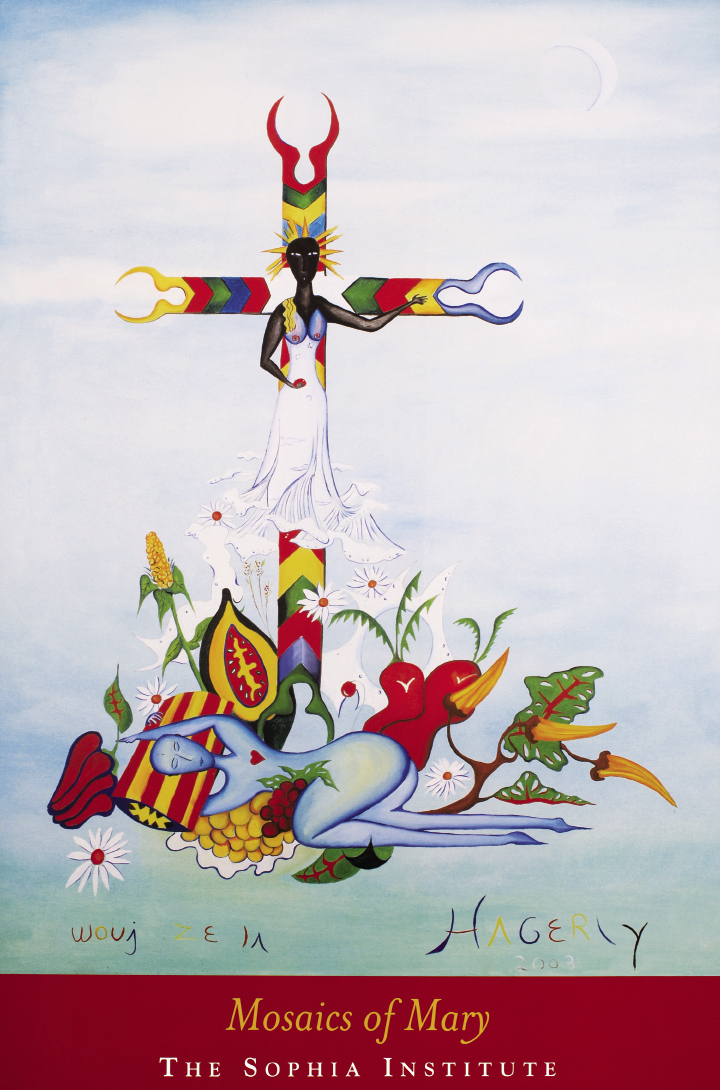 Hagerty’s work has graced Piccolo Spoleto posters five times over, including the 1990 triptych titled Hurricane Hugo, as well as a poster for the Sophia Institute’s Mosaics of Mary event in 2003.