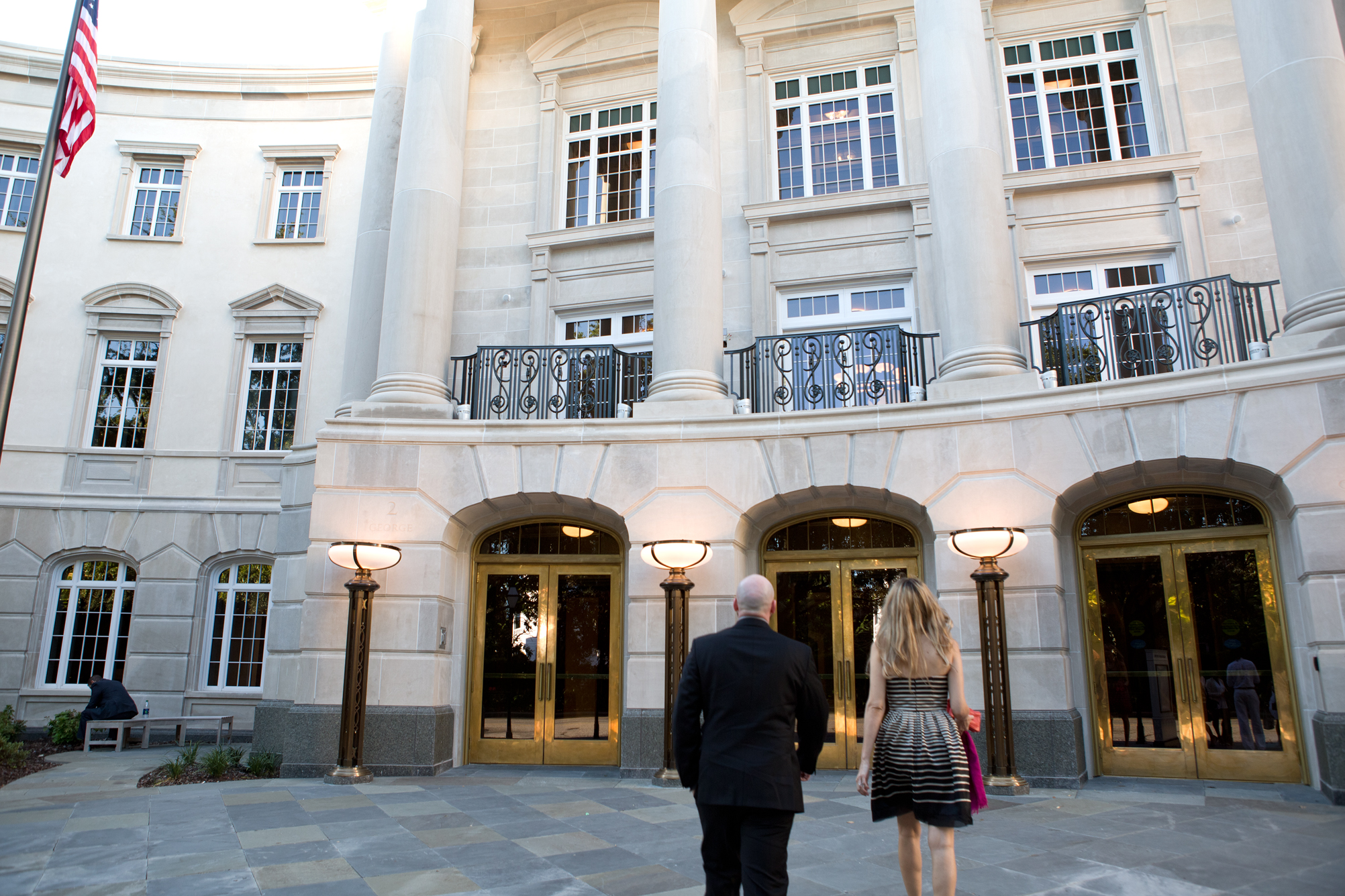 Guests enter the Gaillard Center.