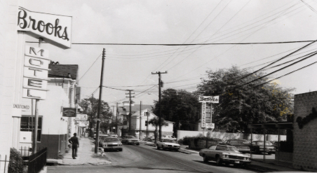 The Brooks Motel and Restaurant at the corner of Morris and Felix streets