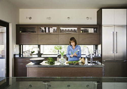 Watery Retreat: The swimming pool was designed to look like a melting ice cube. “Primarily