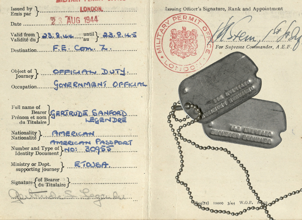 Her passport and dog tags