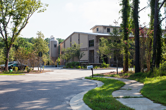 The entrance to Westbrook Brewing Company.