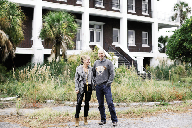 Quick on the Draw: Tara and Leighton Webb outside what is to become creative hub 1600 Meeting Street.