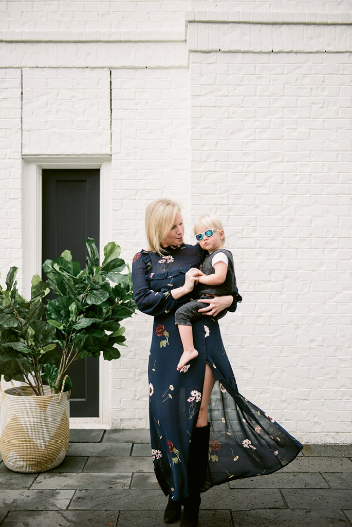 Molly with son Fox in Babiators shades