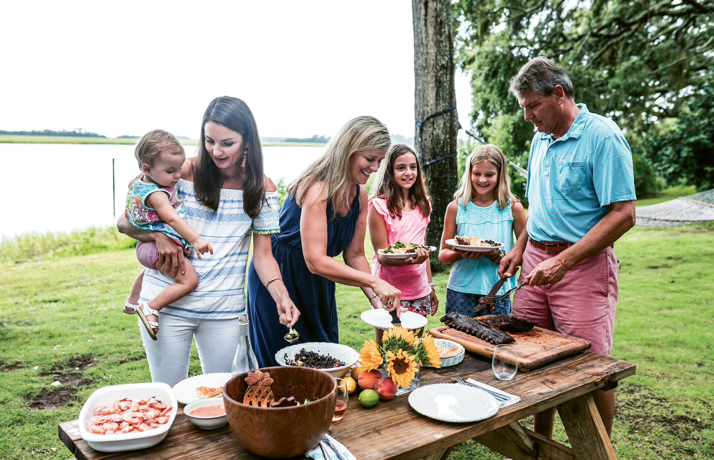 The Hagood family’s river retreat is the oldest home in the area; previously, it was used to house the station for the ferry from Charleston to Rockville.