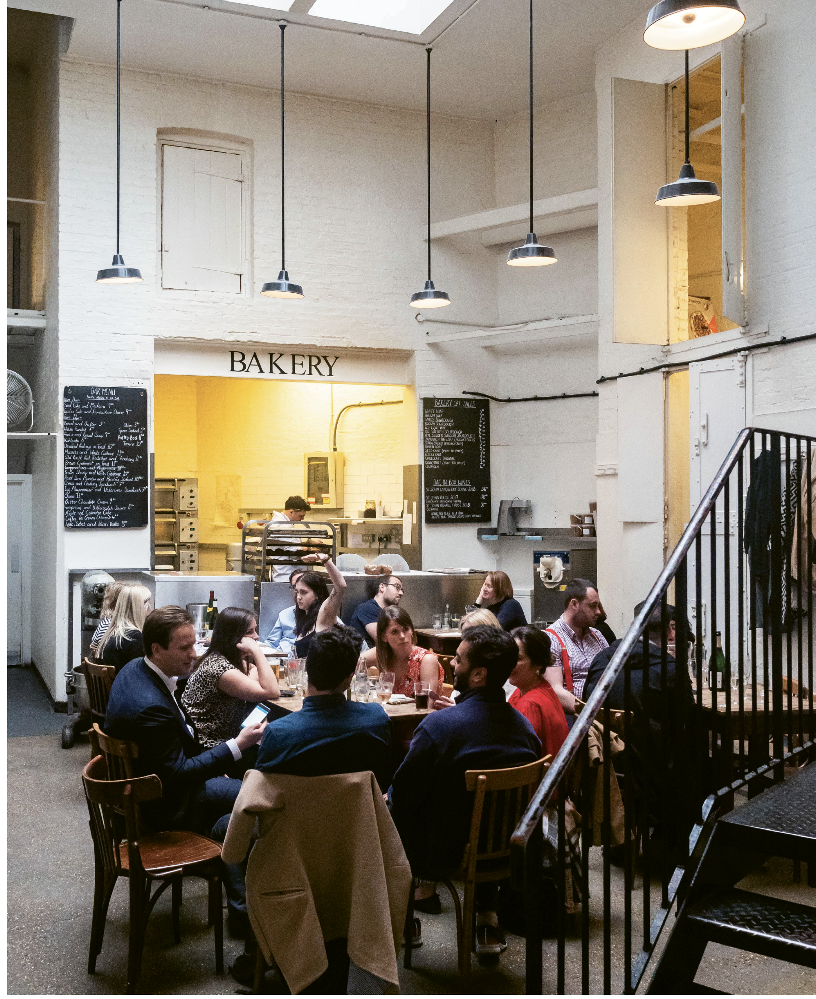 There’s no art on the walls nor music in the background at St. John—the focus here is “proper British” food and drink, with plenty of wit and conversation, too.