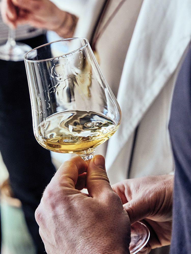 A glass of Alsatian riesling