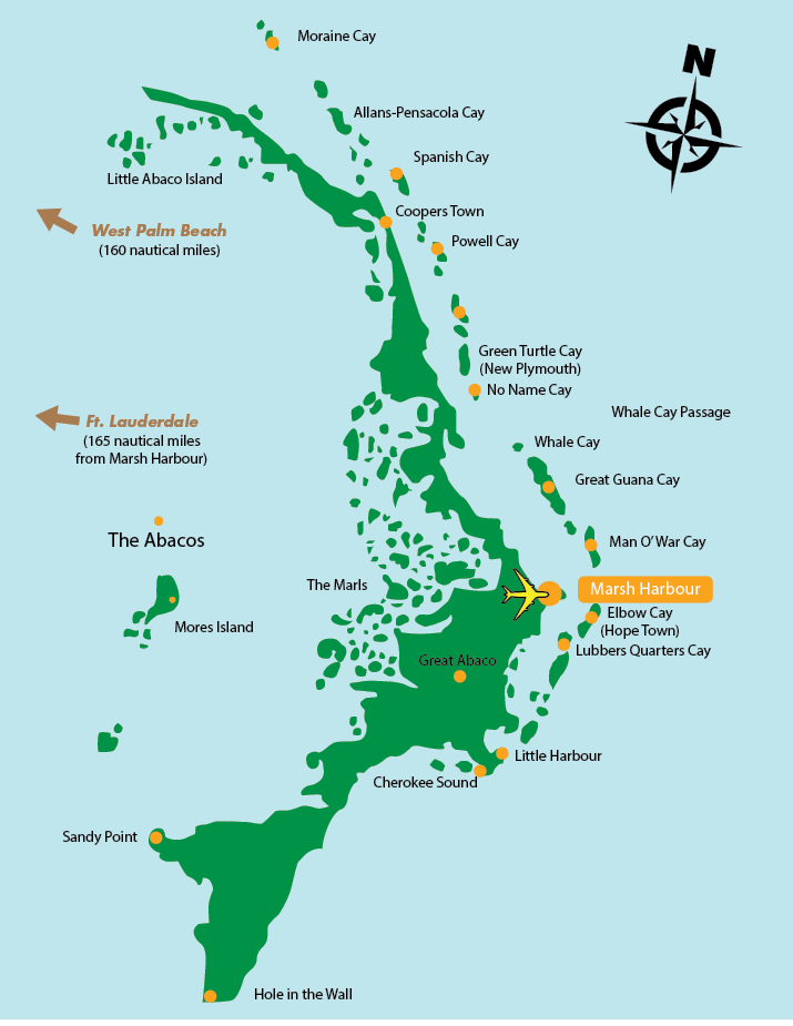Fly into Marsh Harbour and then take the 20-minute ferry ride to Elbow Cay.