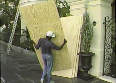 Many businesses and residents prepared by boarding up properties,