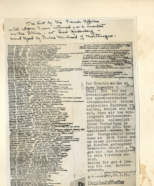 She secreted a list of the French captives in the lining of her coat.