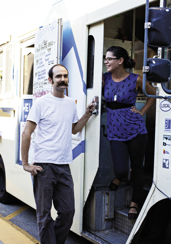 “Working together has brought us closer—you have to practice patience,” says Ryner Burg of her business with husband Cody;