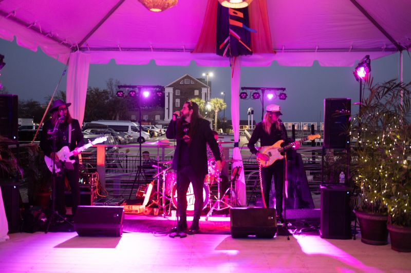 Cover band FlashMob got the party started.