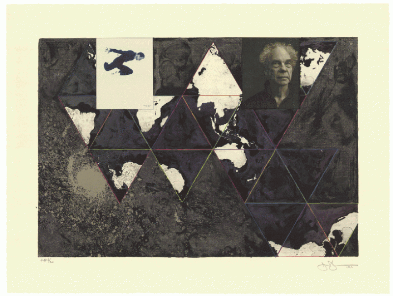 Ocean by Jasper Johns, 1996, lithograph in 12 colors, 27 7/8 x 36 3/4 inches, Edition 54, published by Universal Limited Art Editions