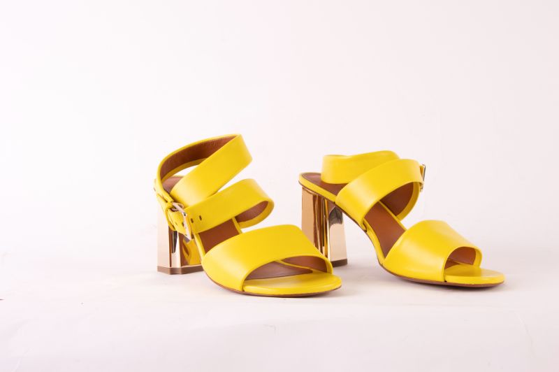 Clergerie “Zora” sandal in “lemon,” $595 at Hampden
