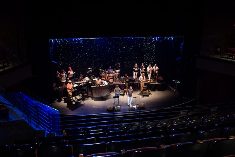 Groovy tunes and powerhouse vocals soared during a soundcheck of &quot;September.&quot;