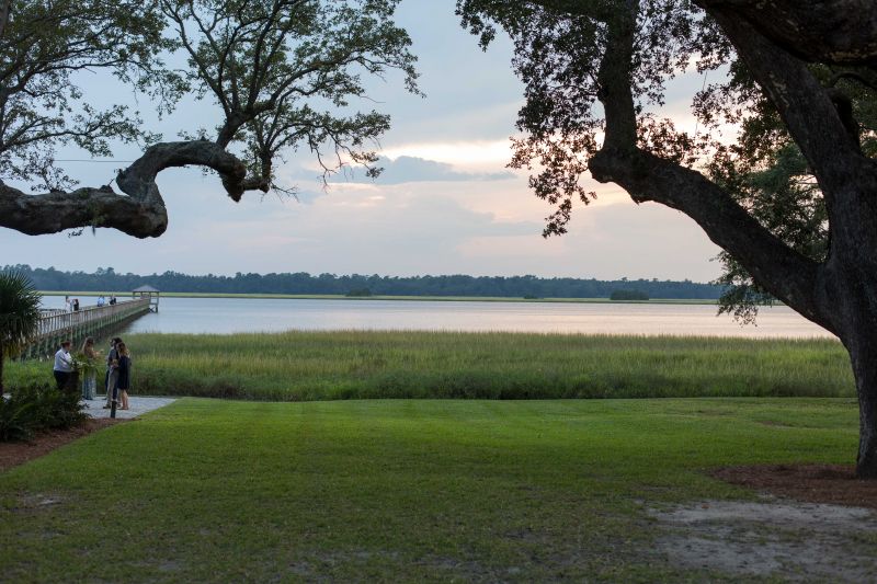 The dinner was accompanied by a lovely view of the Ashley River at sunset