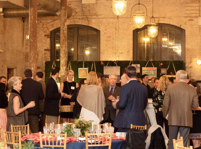 Attendees mingled in the beautiful Cedar Room.