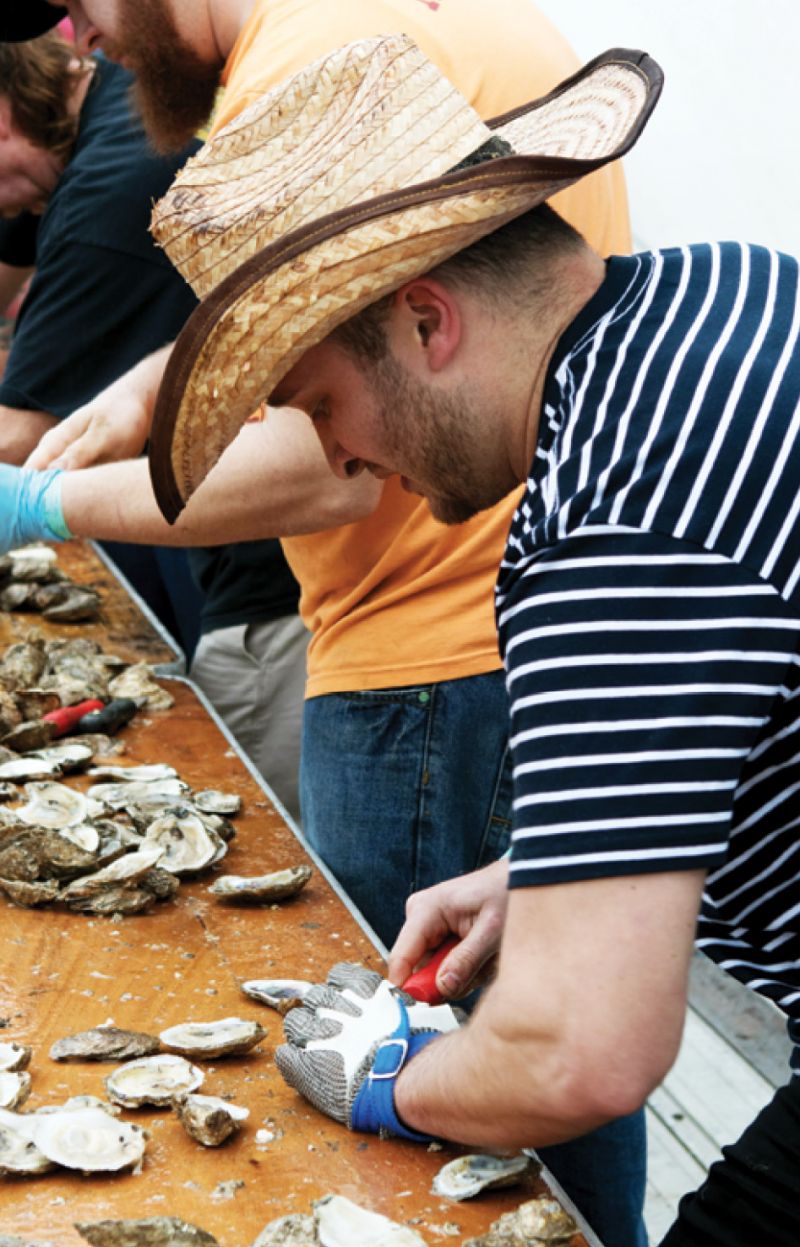 Contestants shucked furiously in hopes of taking home the first-place trophy.