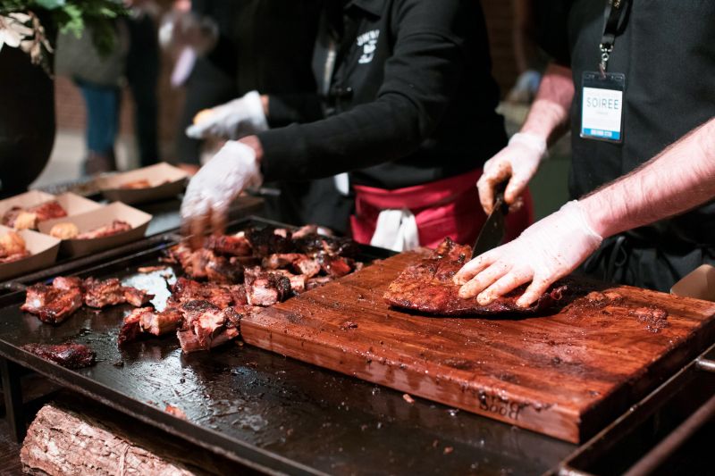 Jim ’N Nick’s Bar-B-Q prepared small plates featuring their smoked pork for the masses