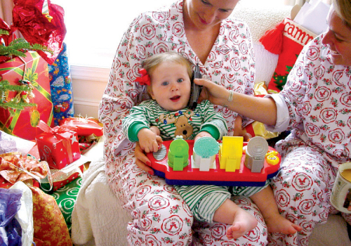 From the Southern Ocean, he wishes eight-month-old Tate Merry Christmas for the first time via satellite phone.